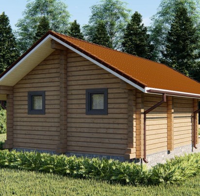 Баня 5500х8000 с террасой