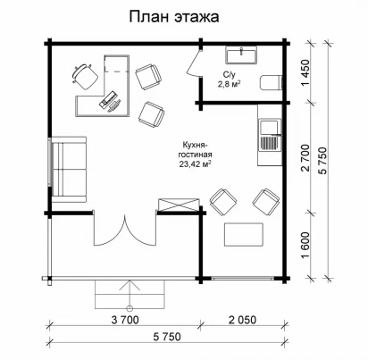 Садовый дом "Повенец" 6000х6000 мм